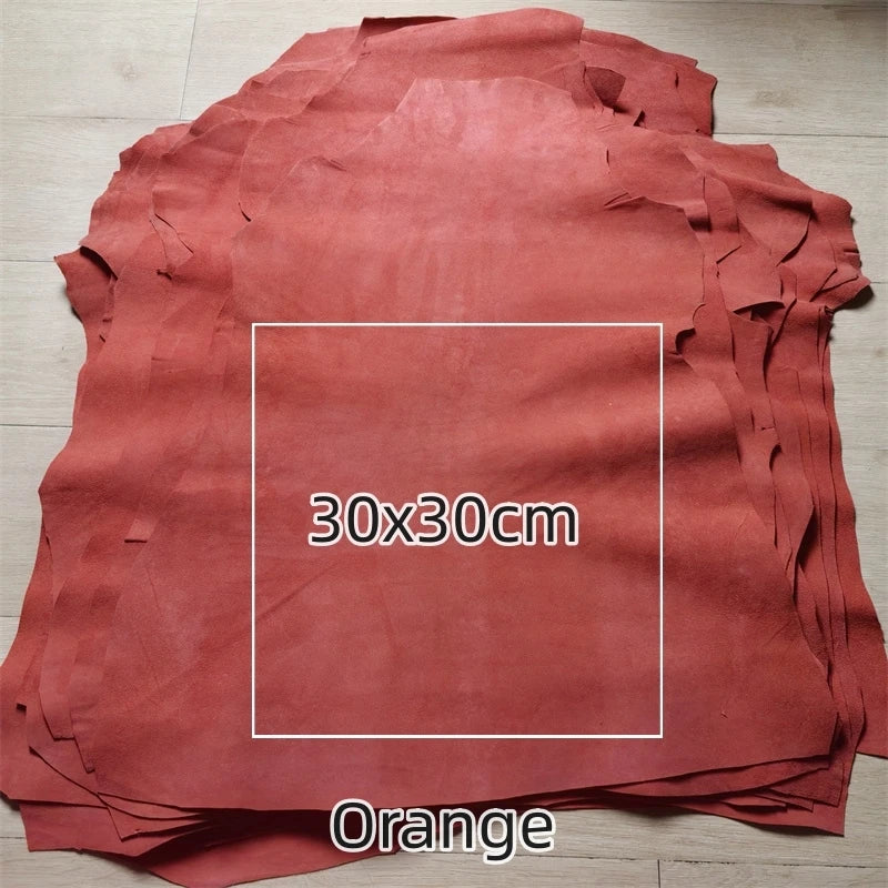 Orange Frosted Sheepskin Leather Fabric 0.6–0.7mm | DIY Craft Leather Craft Fabric QXL