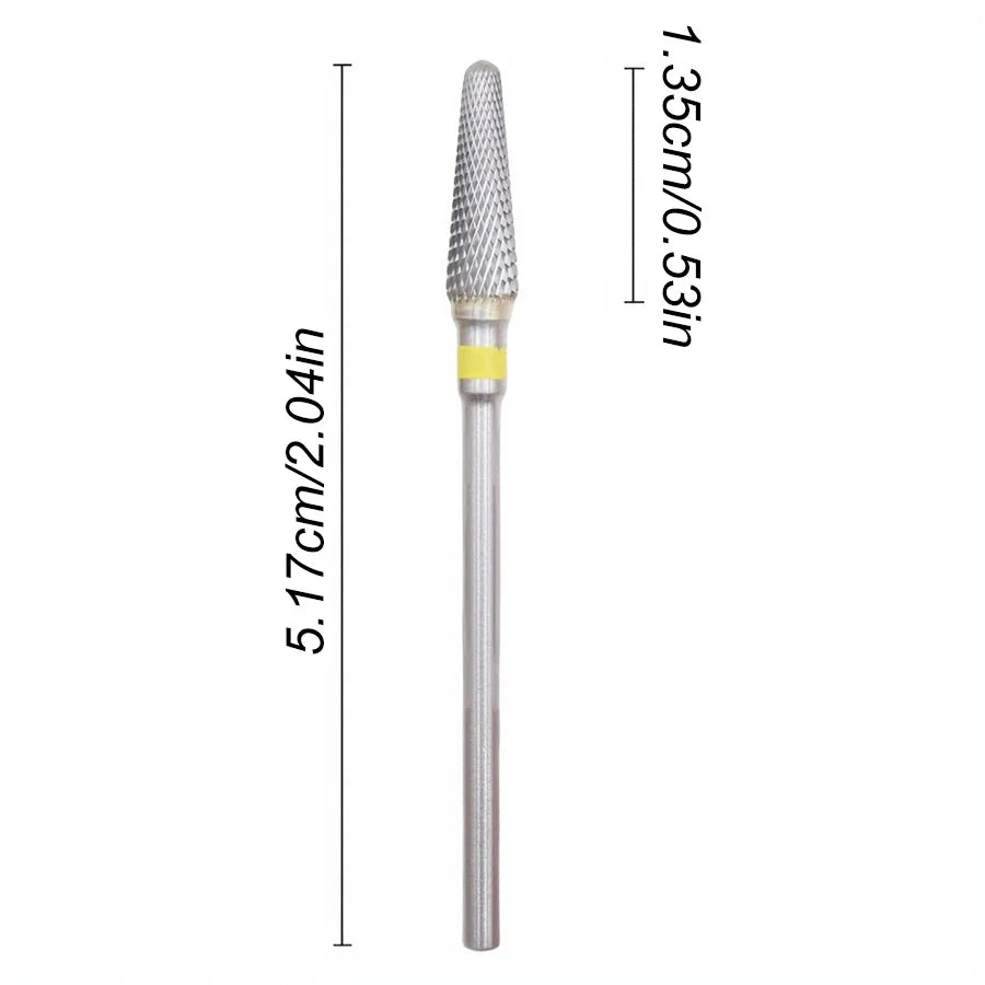 FUMOSIK Tungsten Carbide Bullet Nail Drill Bit 3/32 Manicure Nail Drill Bit QXL