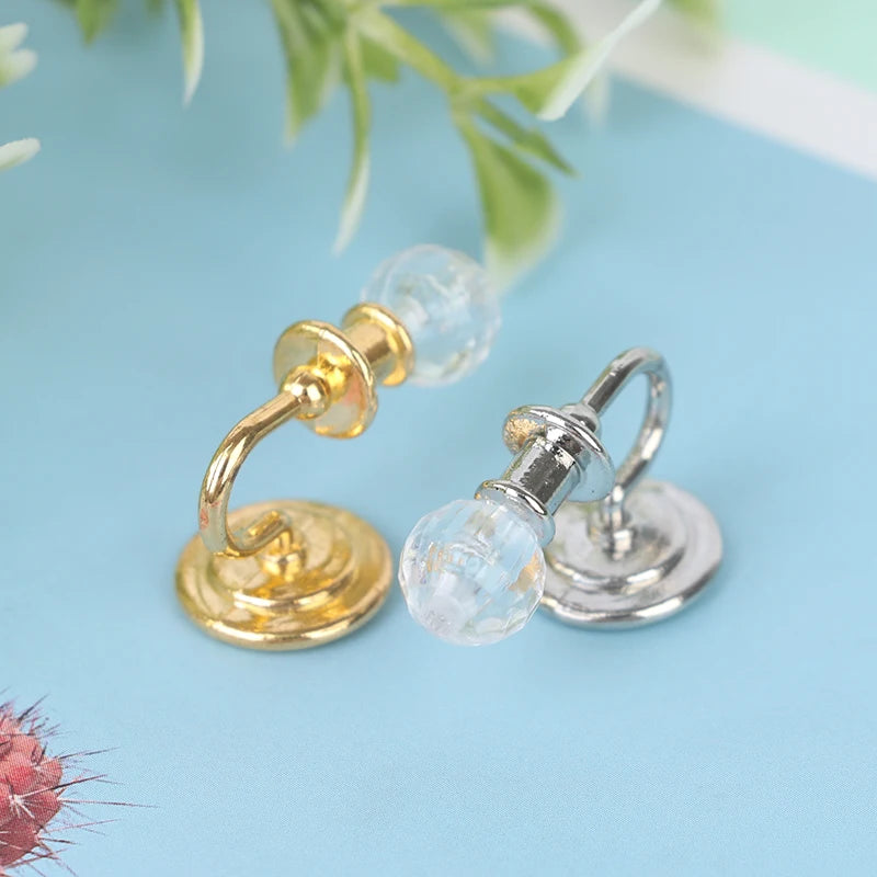 1:12 Dollhouse Miniature Crystal Wall Lamp Pair – Gold & Silver Dollhouse Miniature QXL