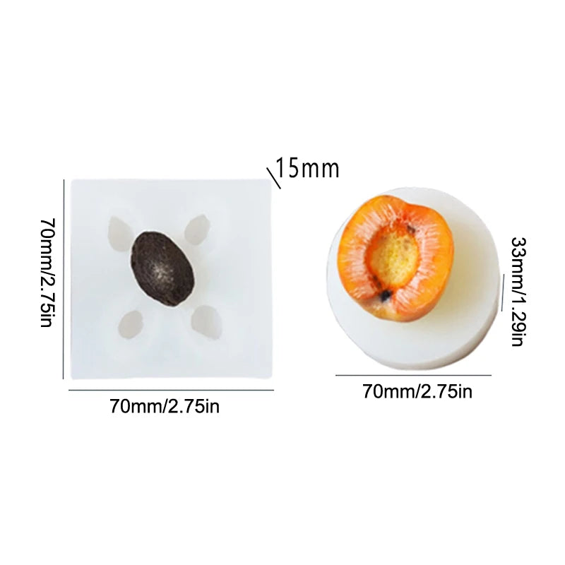 3D Apricot Silicone Mold for Candles, Soap, Resin & Clay Silicone Craft Mold QXL