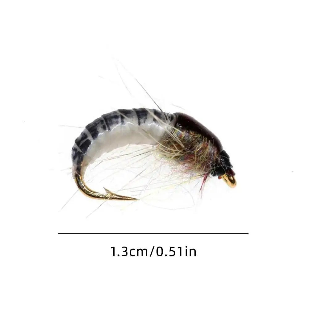 6-Pack Nymph Scud Fly Fishing Lures for Trout | #12 Hook Fly Fishing Lure QXL