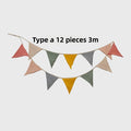 Cotton Fabric Bunting Banner | Triangle Pennant Party Garland Party Bunting Banner QXL A