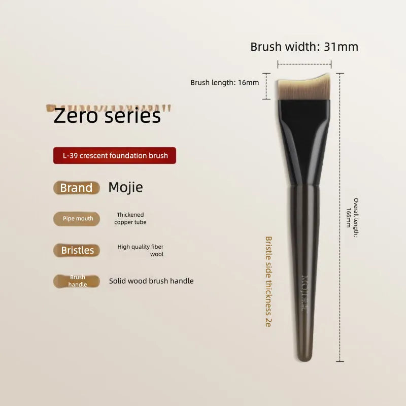 L39 Crescent Foundation Brush | Arc Flat Head Wool Fiber Foundation Brush QXL L39