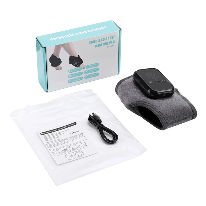 3-in-1 Heated Foot & Ankle Wrap | Vibration & Compression Foot Wrap Massager QXL B