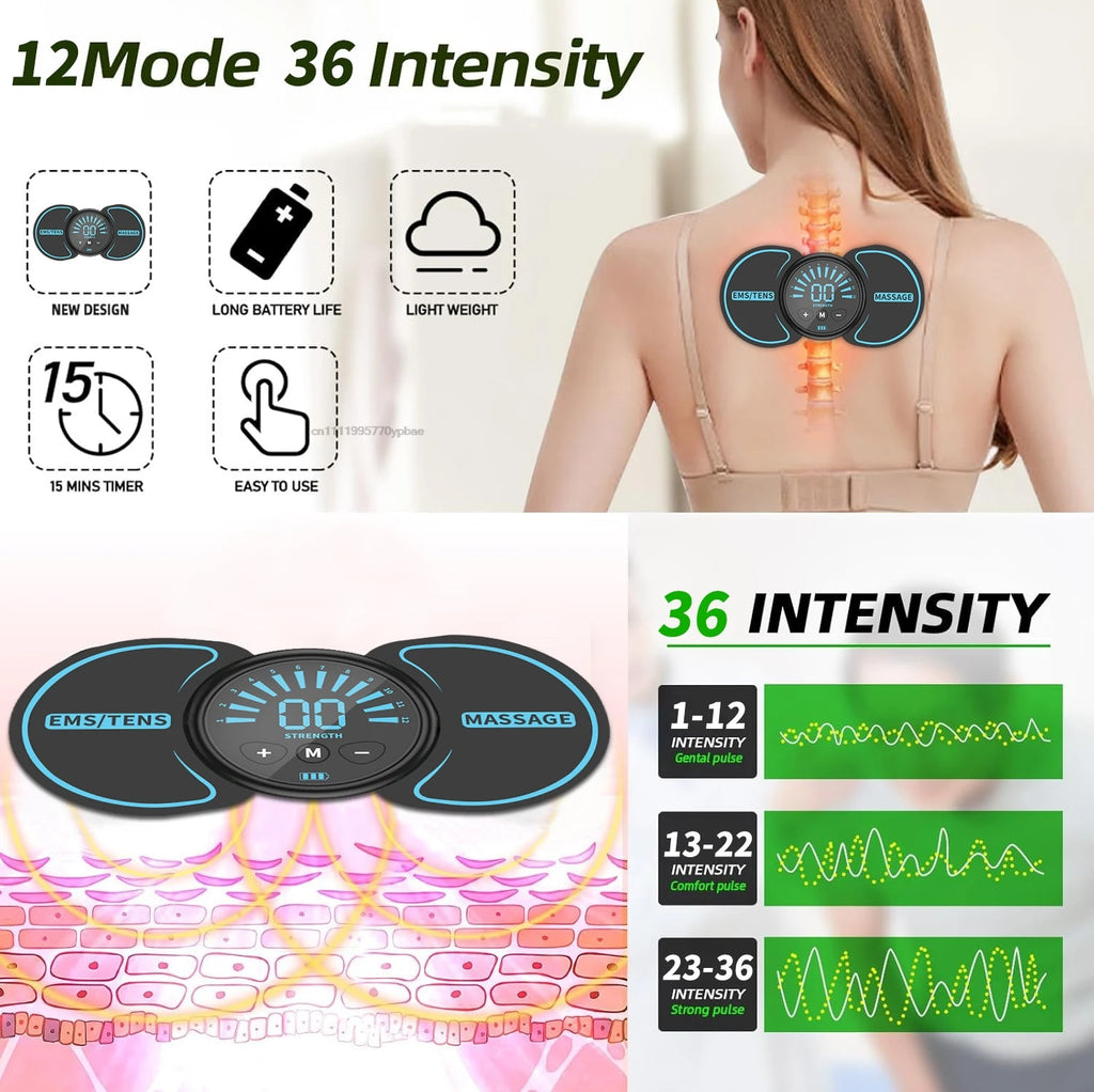 Cordless EMS Neck & Shoulder Massager | Rechargeable Pulse EMS Pulse Massager QXL