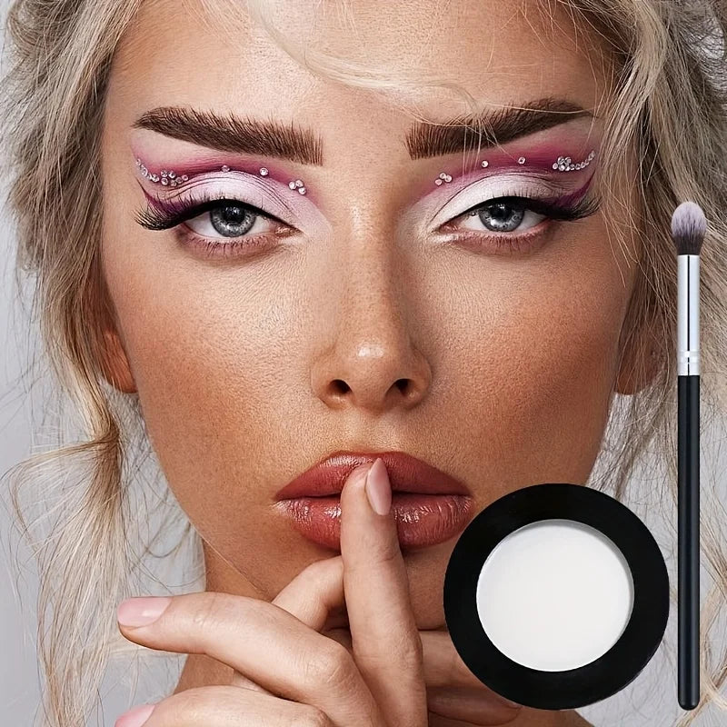 2-Pc Matte Highlighter & Brush Set | Face, Eye & Body Highlighter Powder Set QXL