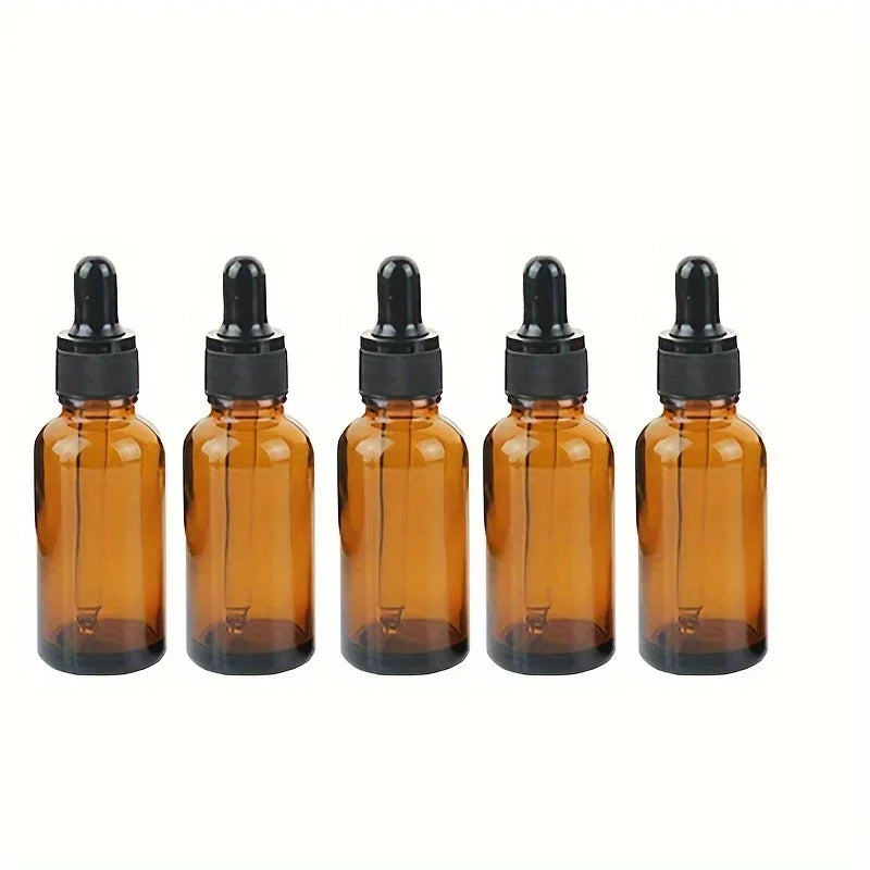 Amber Glass Dropper Bottles | Essential Oil & Perfume Refill Glass Dropper Bottles QXL 5PCS 15ml Glass