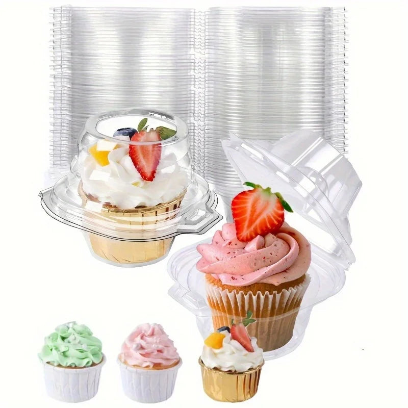 PET Clear Cupcake Containers – Disposable Single & Double Boxes Cupcake Packaging Boxes QXL