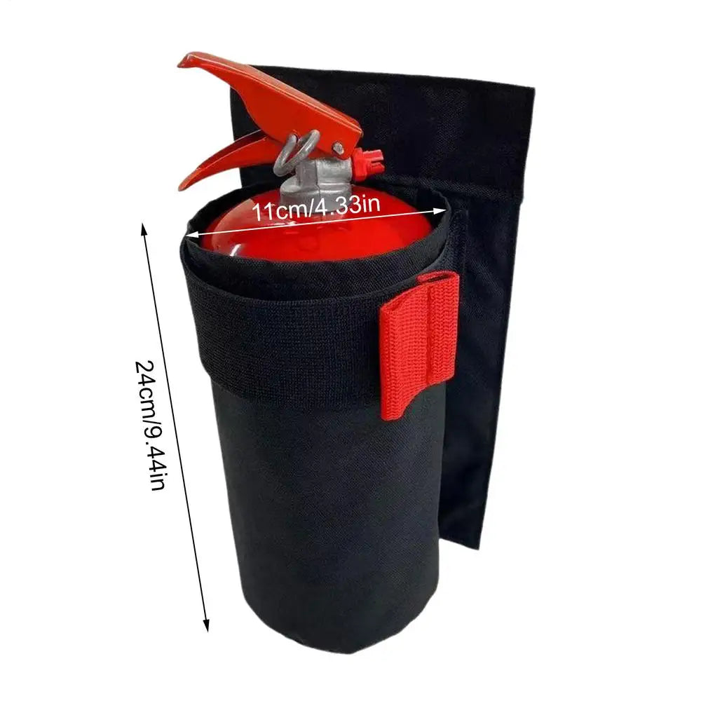 Car Fire Extinguisher Mount Oxford Storage Bag – Universal Fit Fire Extinguisher Mount QXL Black