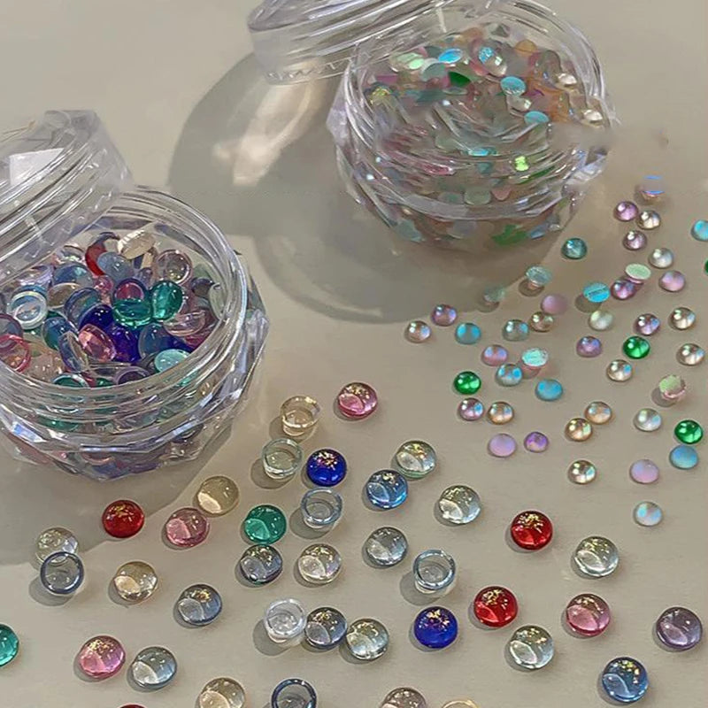 Mermaid Bubble Bead Nail Decorations – Candy Macaron Colors Nail Art Decorations QXL