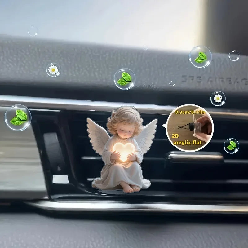 Angel Heart Acrylic Car Air Vent Clip Fragrance Diffuser Car Vent Diffuser QXL