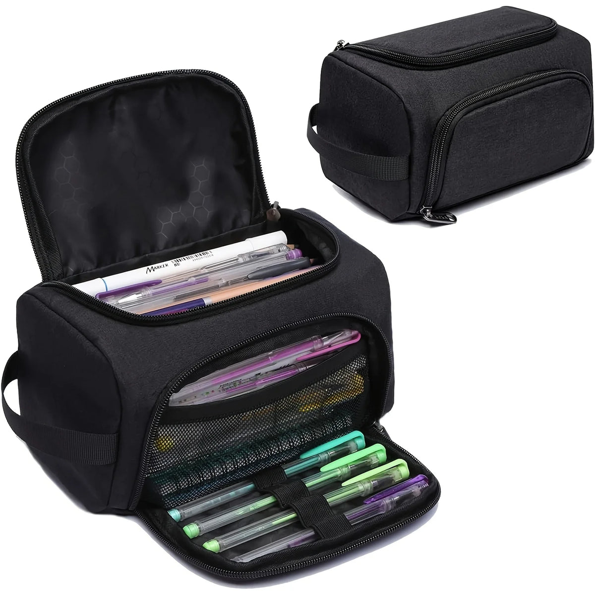 Large Capacity Pencil Case Multi-Compartment Organizer & Handle Pencil Case Organizer QXL