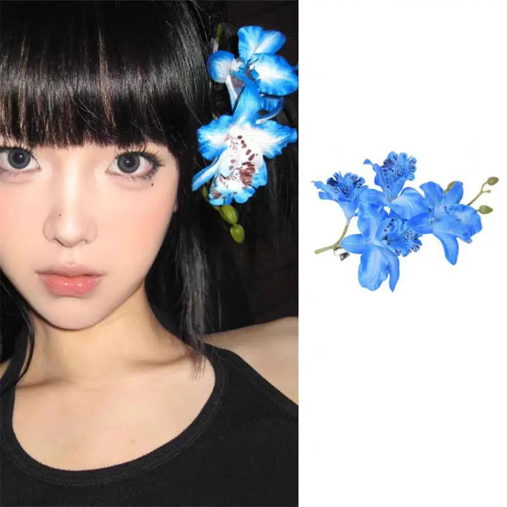 Orchid Flower Fairy Hairpin | Floral Barrette Women & Girls Floral Hair Barrette QXL