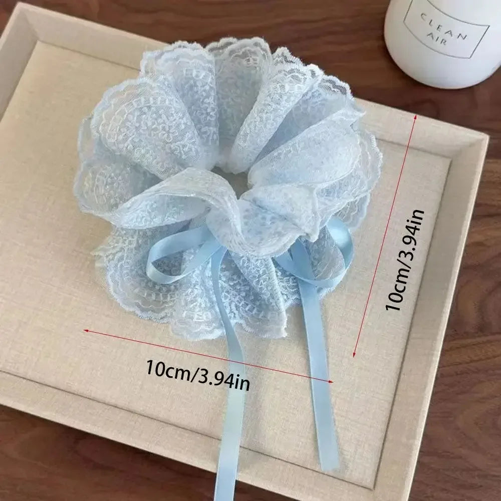 Lace Scrunchie Multi-Layer Elastic Ponytail Hair Band for Girls Lace Hair Scrunchie QXL