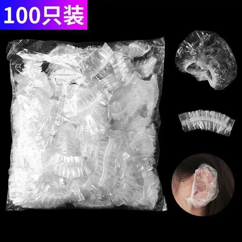 100-Pack Disposable Waterproof Ear Covers for Hair Dyeing Disposable Ear Covers QXL M185 100pcs