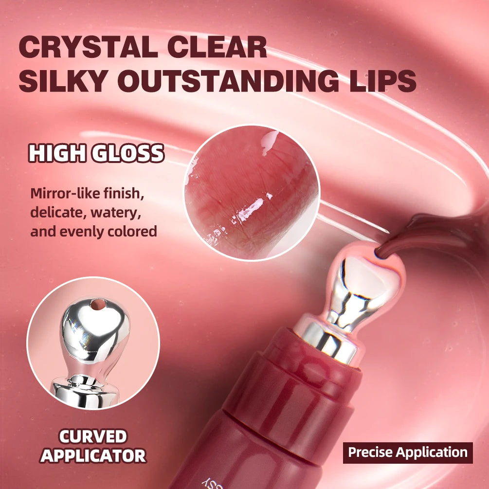 QIBEST Crystal Lip Gloss | Shimmer, Moisture & Long-Lasting Tint Shimmer Lip Gloss QXL