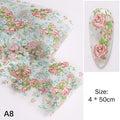 Rose Flower Nail Art Transfer Foil Stickers | 100cm DIY Strip Nail Foil Stickers QXL A8