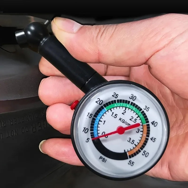 Analog Tire Pressure Gauge | 0–50 PSI & BAR | Cars & Bikes Tire Pressure Gauge QXL