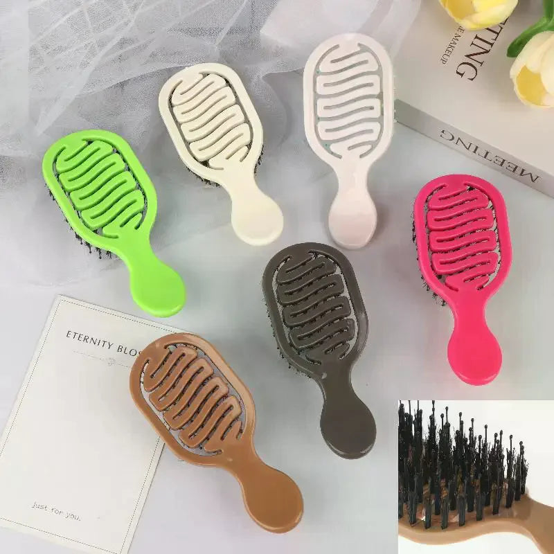 Mini Boar Bristle Detangling Hairbrush & Scalp Massage Comb Boar Bristle Hairbrush QXL