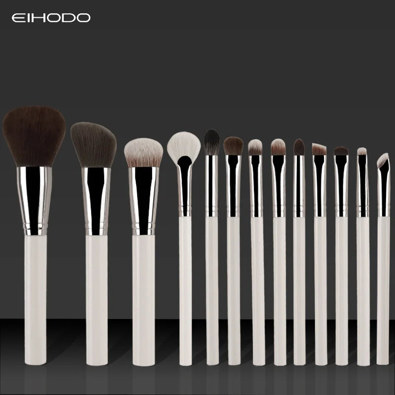 EIHODO 13-Piece White Handle Makeup Brush Set Makeup Brush Set QXL