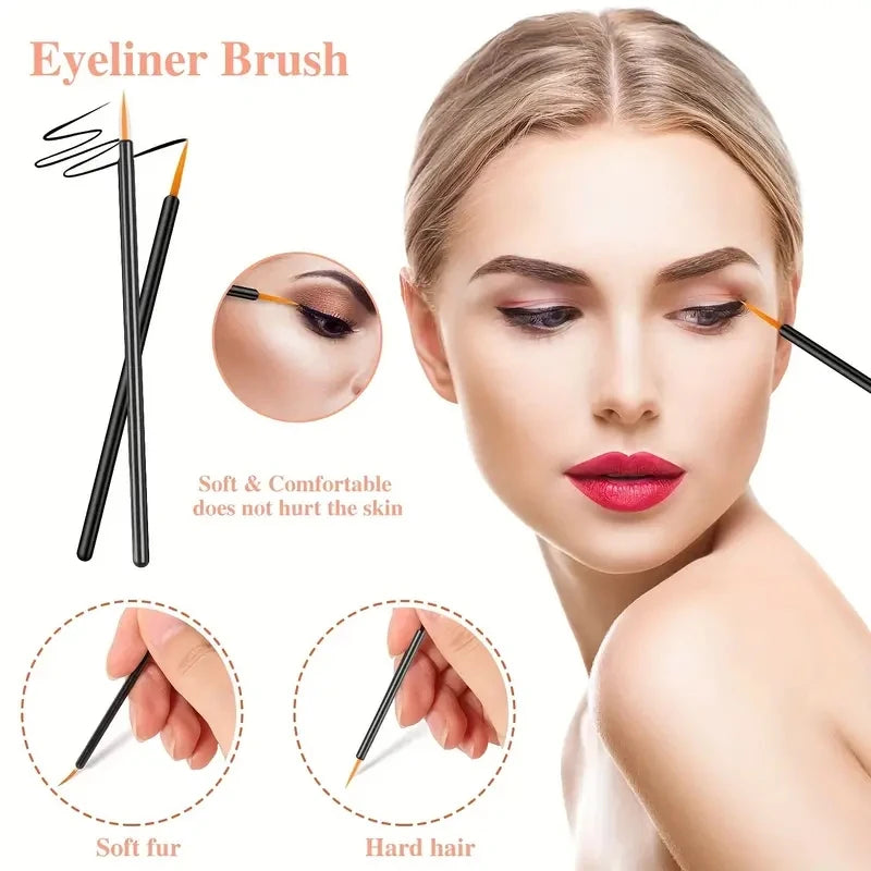 80-Pc Makeup Brush Set | Eyebrow, Lip & Lash Extension Tools Makeup Brush Set QXL