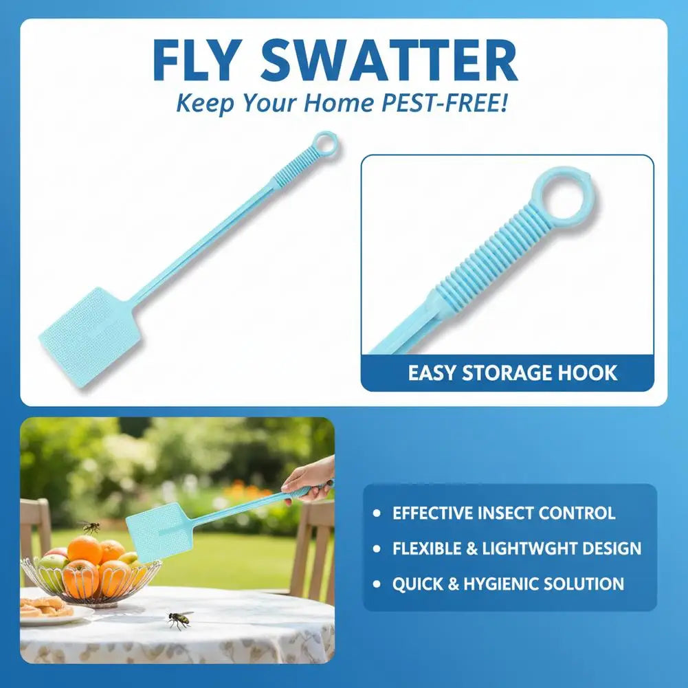 Long Handle Fly Swatter | Flexible PP Plastic Mosquito Swatter Fly Swatter QXL