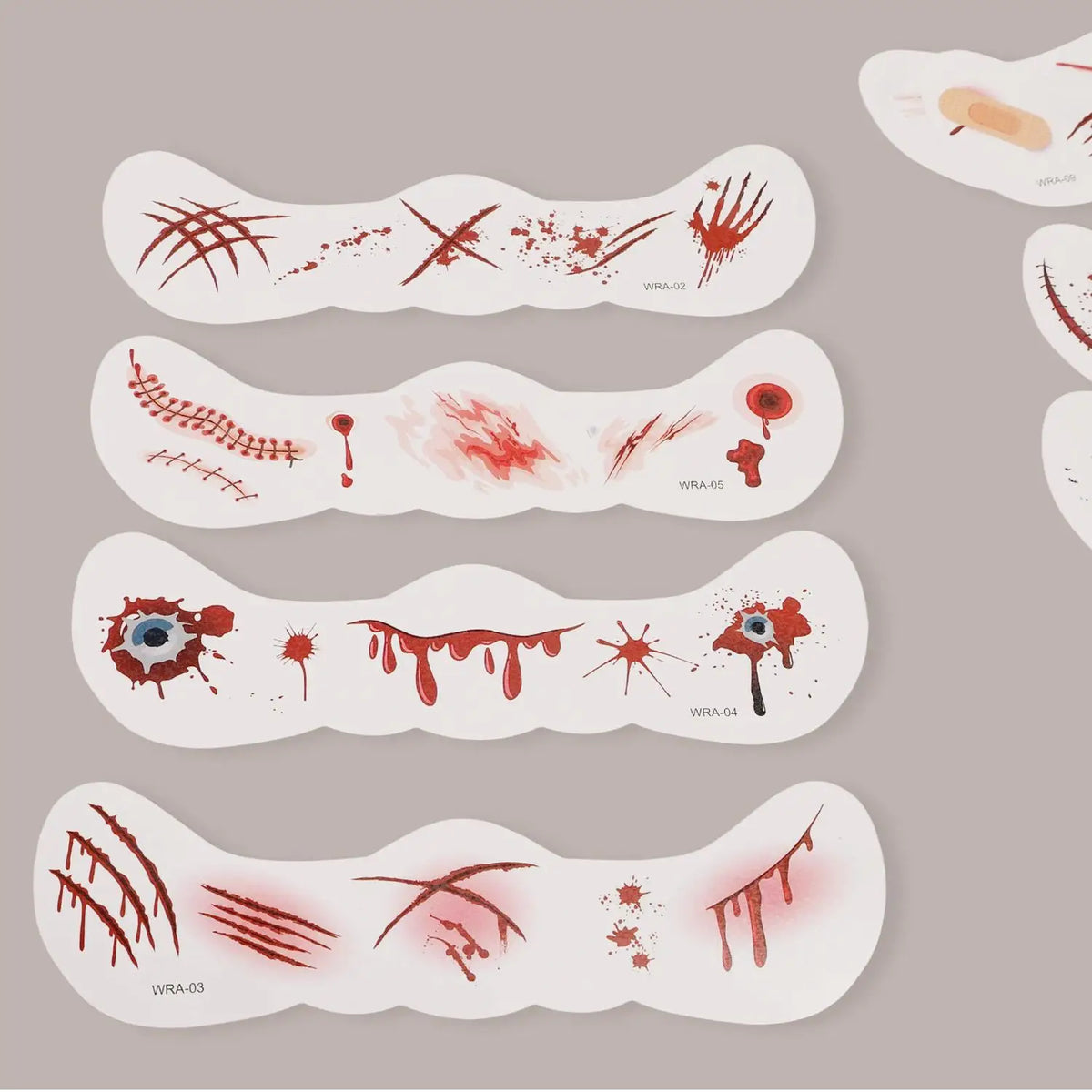 10-Pack Halloween Scar Temporary Face Tattoo Stickers | Cosplay Temporary Tattoo Stickers QXL