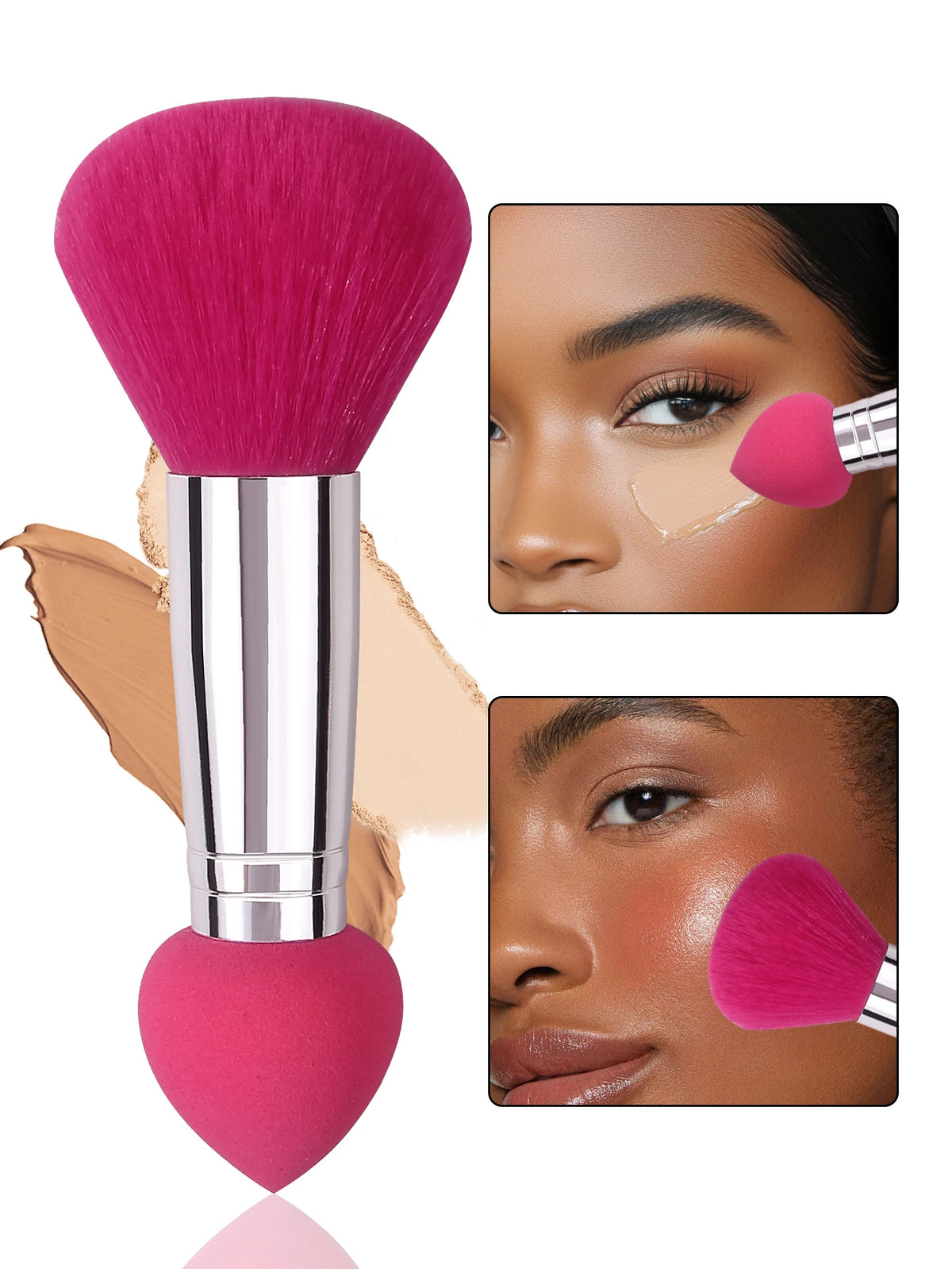 KOSSHOW Ultra-Thin Foundation Brush Set – 2 Pack | BB Cream Foundation Brush Set QXL Red