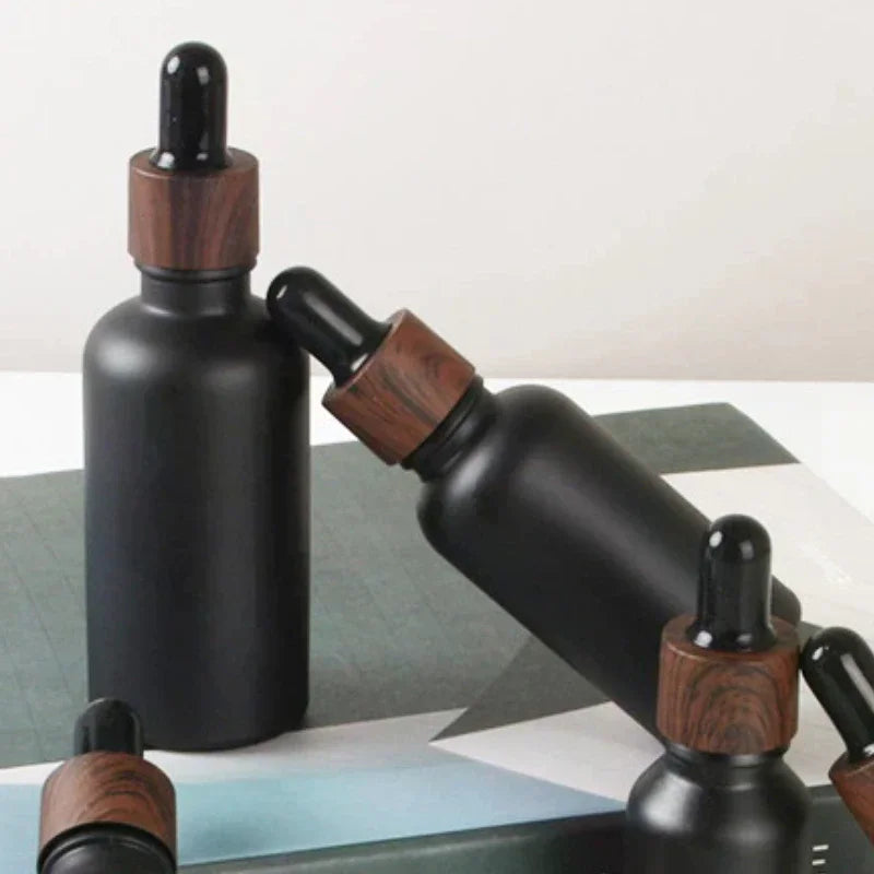 Frosted Black Glass Dropper Bottle | Essential Oil & Serum Glass Dropper Bottle QXL