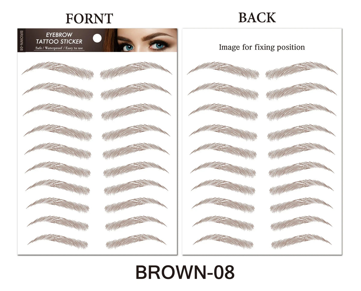 6D Hair-Like Eyebrow Tattoo Stickers | Water Transfer, Long Lasting Eyebrow Tattoo Stickers QXL 17