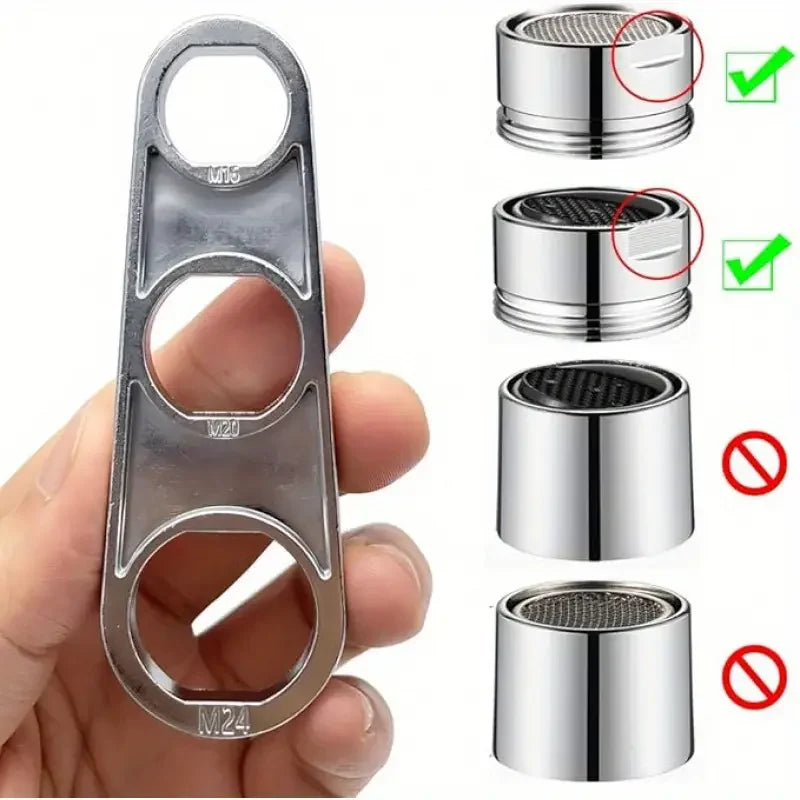 6-in-1 Faucet Aerator Wrench | Zinc Alloy Key Tool Faucet Aerator Wrench QXL