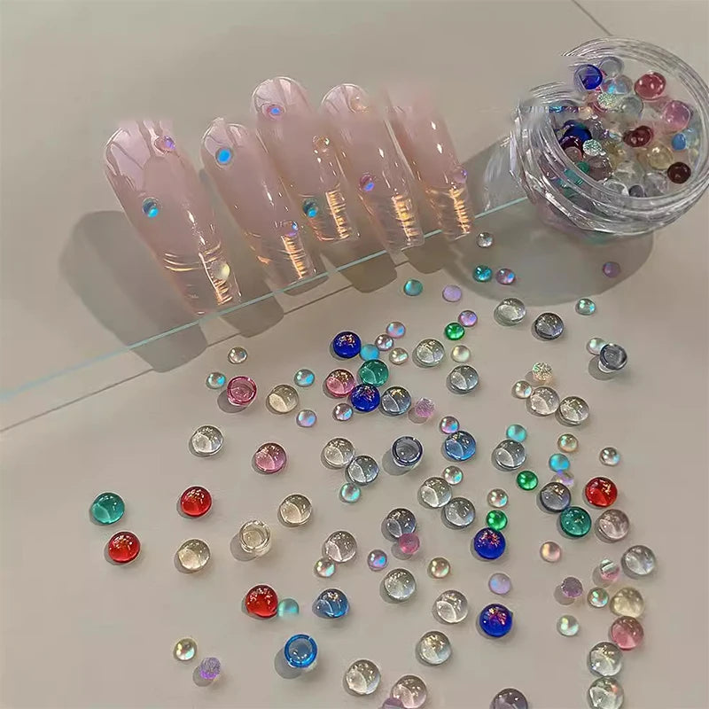 Mermaid Bubble Bead Nail Decorations – Candy Macaron Colors Nail Art Decorations QXL