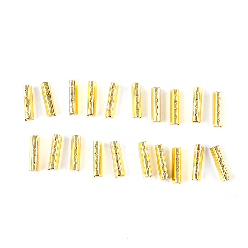 Metal Shoelace Aglets 20/50-Pack | DIY Lace Tip Replacements Shoelace Aglets QXL Gold