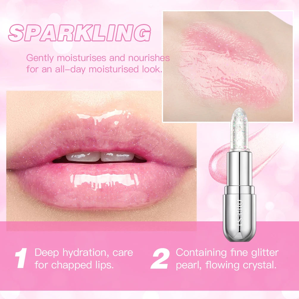 QiBest Color-Change Glitter Lip Balm | Pearlescent Jelly Tint Color-Change Lip Balm QXL