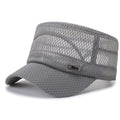 Men's Mesh Snapback Cap | Breathable Flat Bill Trucker Hat Snapback Trucker Cap QXL A5