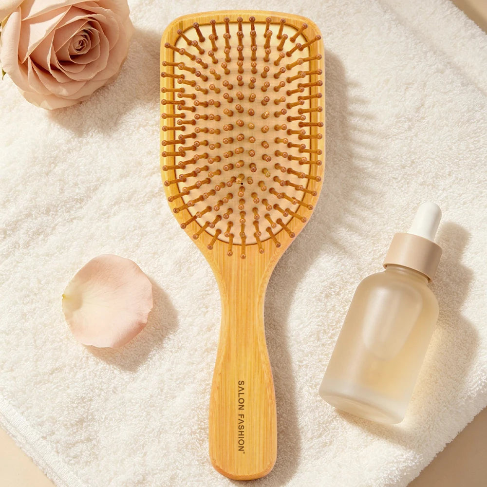 Bamboo Air Cushion Massage Hairbrush | Anti-Static Comb Massage Hairbrush QXL ZH480-7-Original