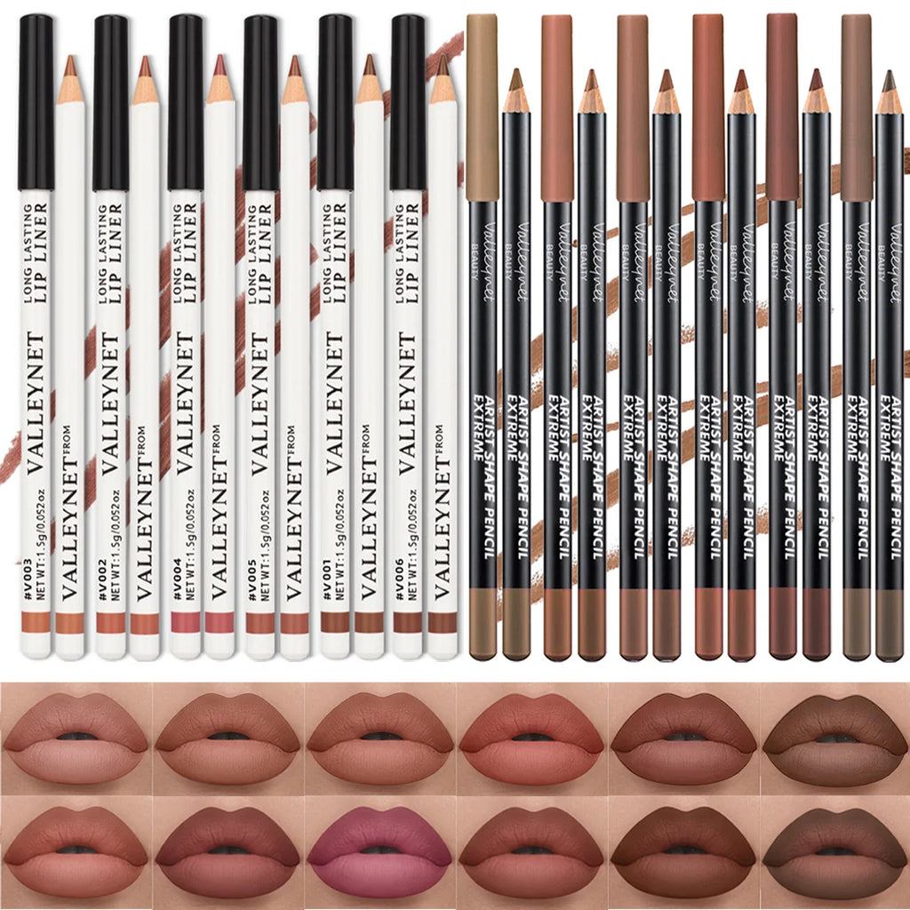 6-Pc Matte Waterproof Lip Liner & Lipstick Combo Set Lip Liner & Lipstick Set QXL
