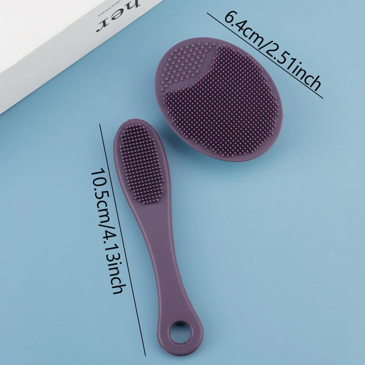 RANCAI 2-Pc Silicone Facial Cleansing Brush Set | Skin Care Facial Cleansing Brush QXL