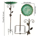 Height-Adjustable Metal Bird Bath & Feeder | Yard & Patio Bird Bath & Feeder QXL Green