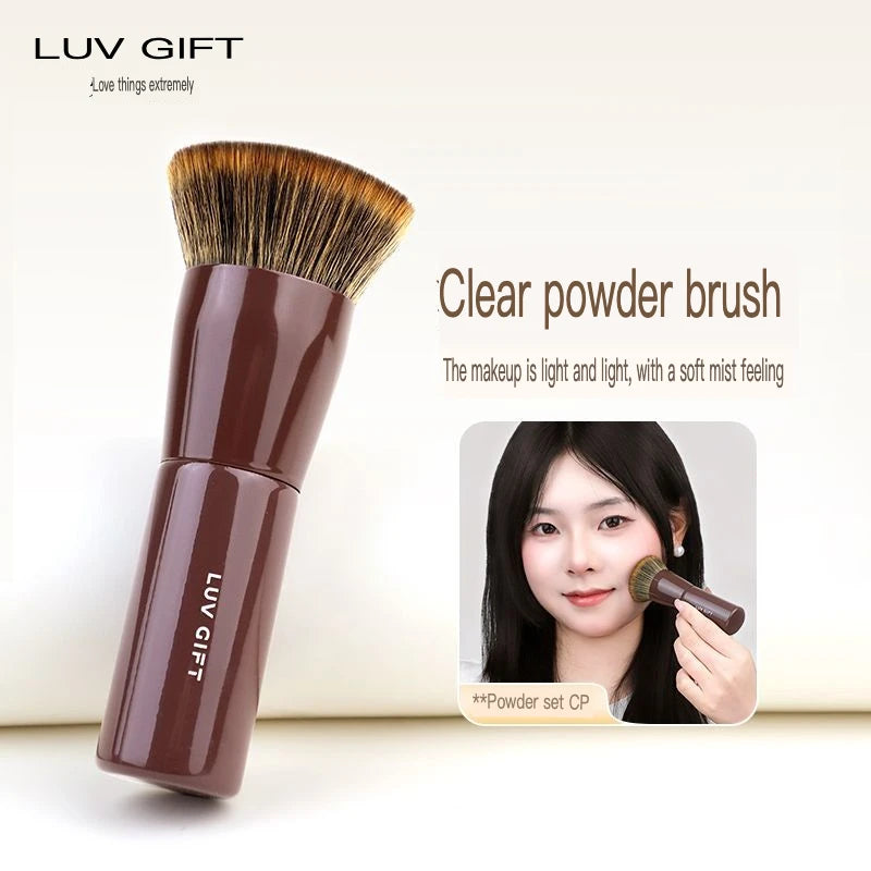 Flat Head Powder Brush – Soft Wool Fiber Blush & Setting Powder Makeup Brush QXL