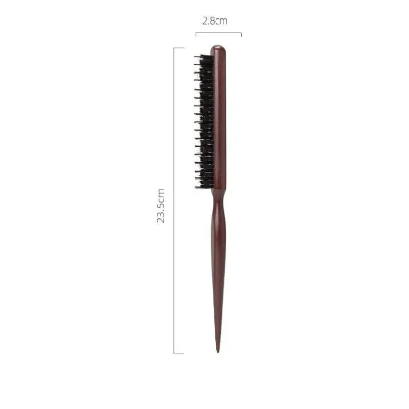 3-Row Boar Bristle Teasing Comb | Wooden Handle, All Hair Boar Bristle Comb QXL 1pc