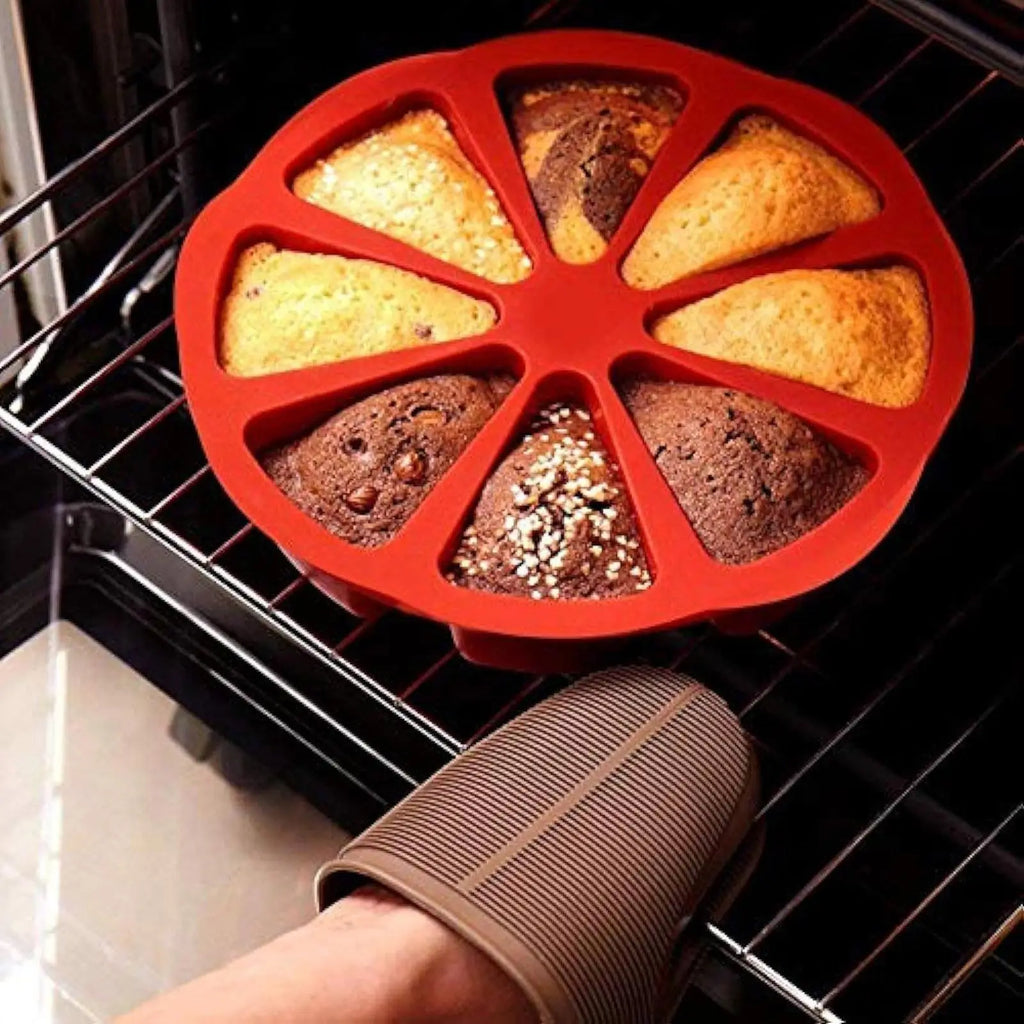 8-Hole Silicone Cake Mold | Scone, Fondant & Baking Pan Silicone Baking Mold QXL