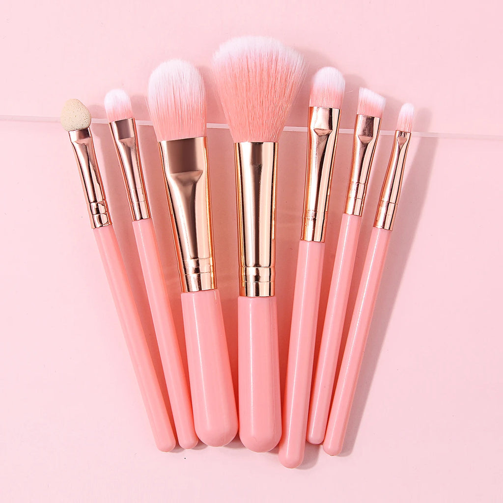 10-Pc Pink Makeup Brush Set – Face & Eye Brushes | KOSSHOW Makeup Brush Set QXL
