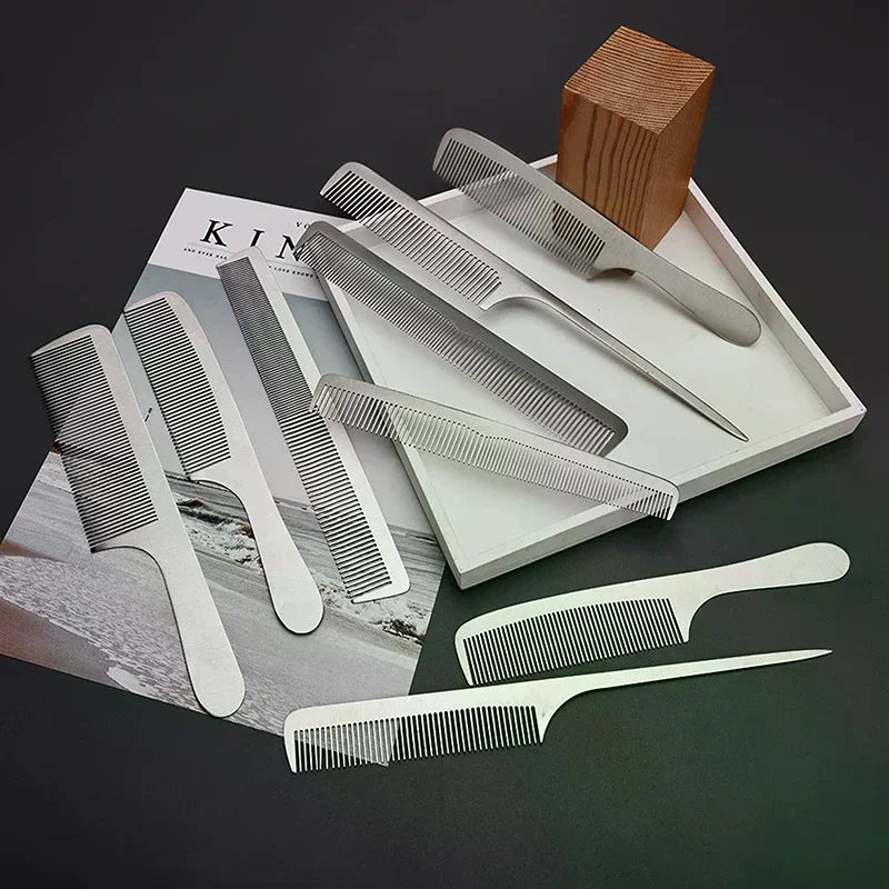 Stainless Steel Anti-Static Barber Comb | Salon Styling Barber Styling Comb QXL