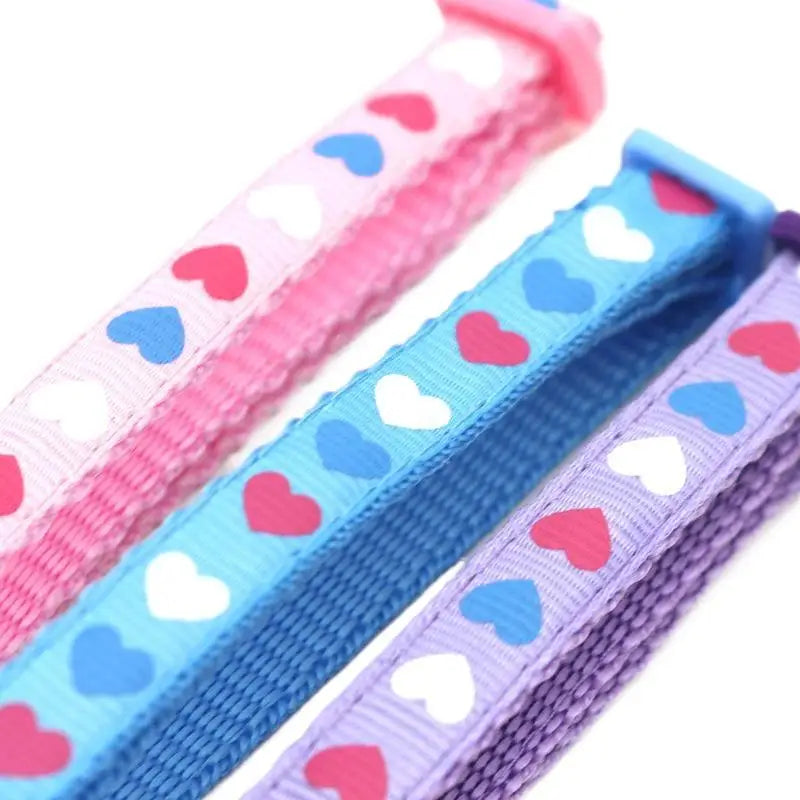 Adjustable Cartoon Cat Collar with Bell & Safety Buckle | 3 Colors Cat Collar QXL