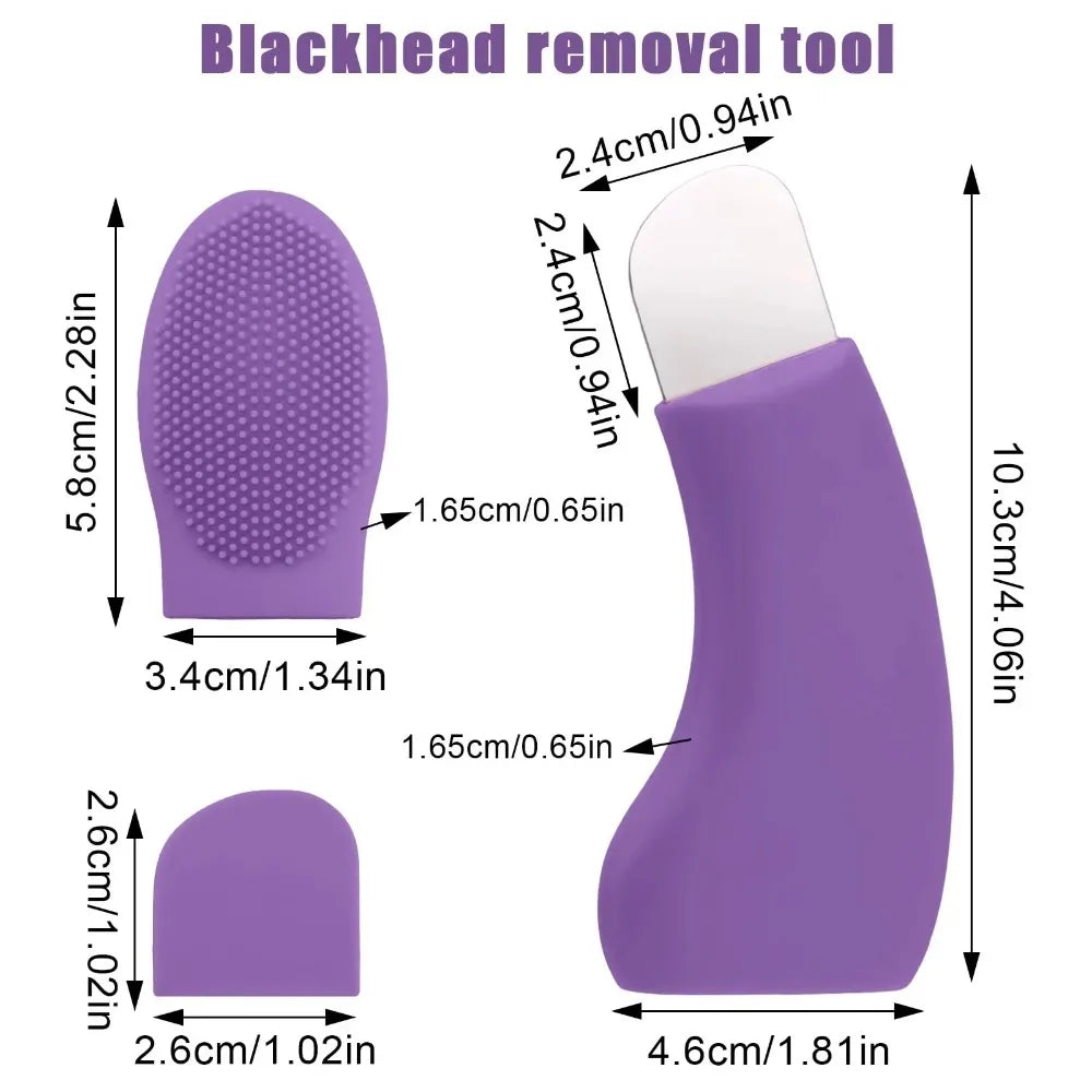 2-in-1 Silicone Blackhead Remover & Face Scraper Tool Blackhead Removal Tool QXL