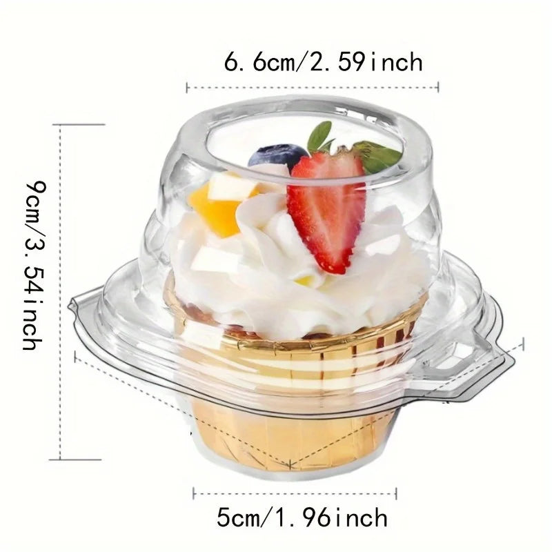 PET Clear Cupcake Containers – Disposable Single & Double Boxes Cupcake Packaging Boxes QXL