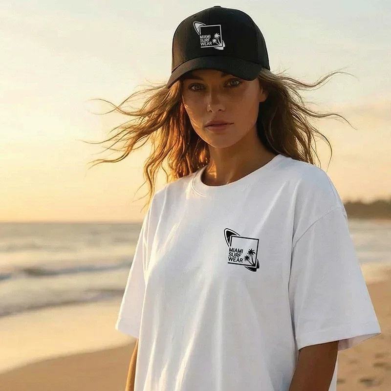 Women's 100% Cotton Logo Print T-Shirt | Casual Everyday Tee Cotton Casual T-Shirt QXL