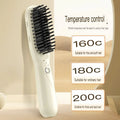 2-in-1 Plasma Hair Straightening & Curling Comb | Electric Electric Hair Styling Comb QXL White