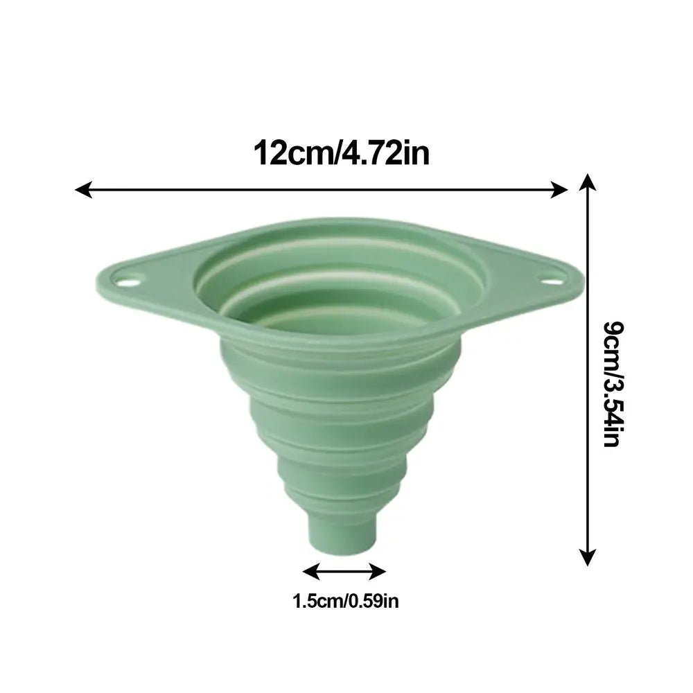 Food-Grade Silicone Folding Funnel | Wide-Mouth Kitchen Kitchen Funnel QXL Green